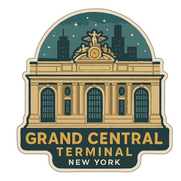 Grand Central Terminal New York Sticker Decal Vinyl Die-Cut Symbolic Landmark