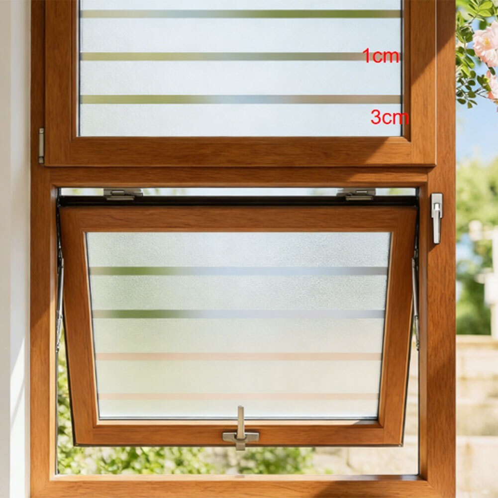 Static Cling Striped Privacy Film for Windows UV Blocking PVC Material
