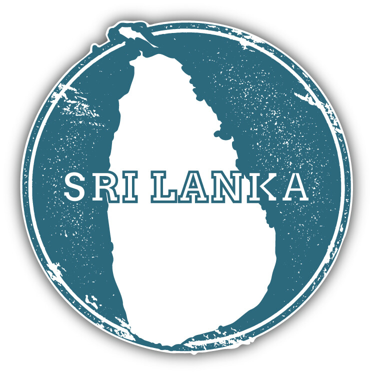 Sri Lanka Map Grunge Travel Stamp Car Bumper Sticker Decal