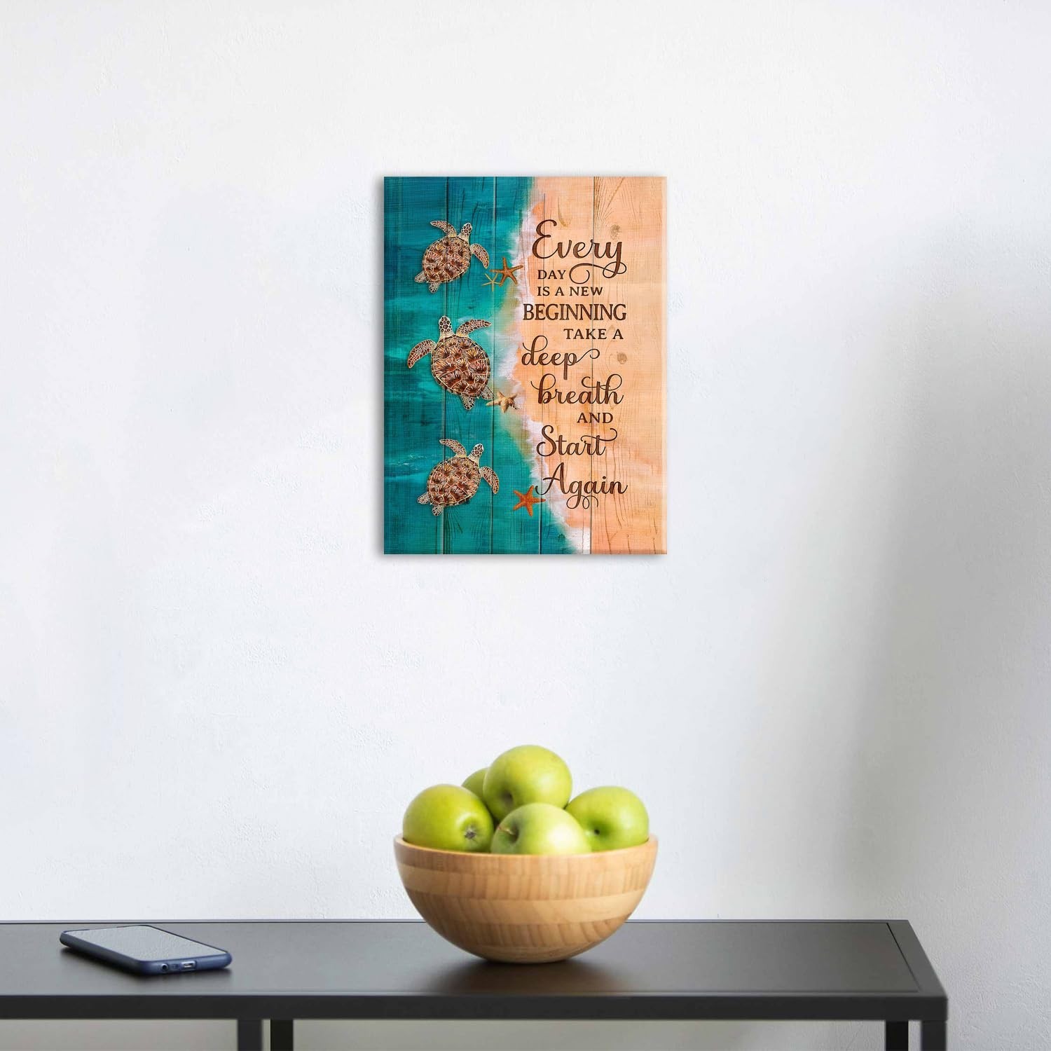 Sea Turtle Wall Art Teal Bathroom Decor Farmhouse Coastal Room Decor Inspirat…
