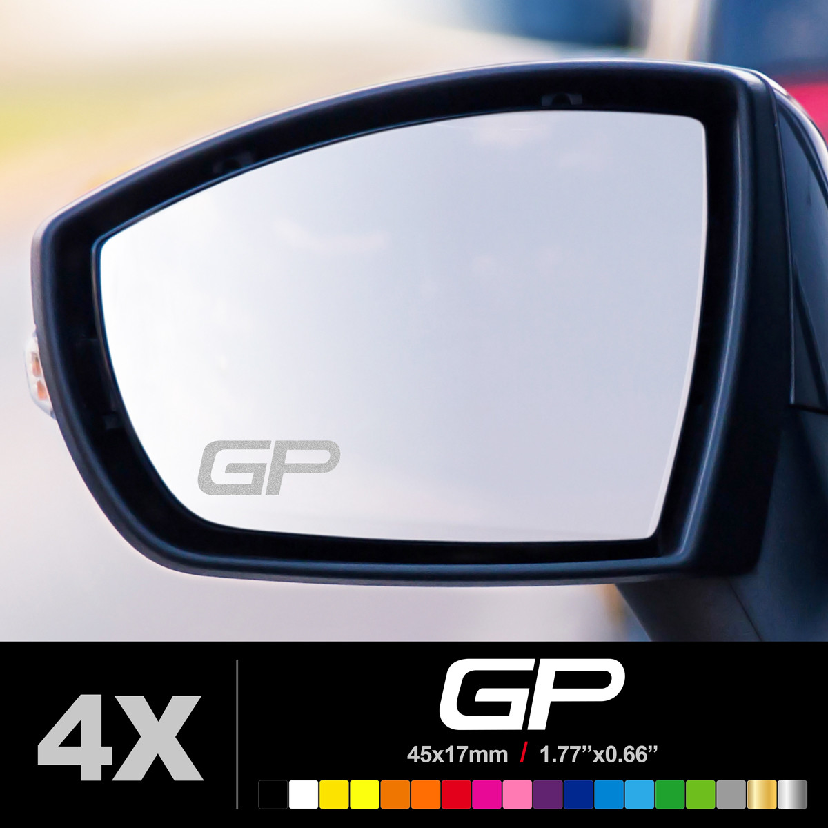 FITS MINI COOPER WORKS GP Wing Mirror Glass Silver Frosted Etched Stickers