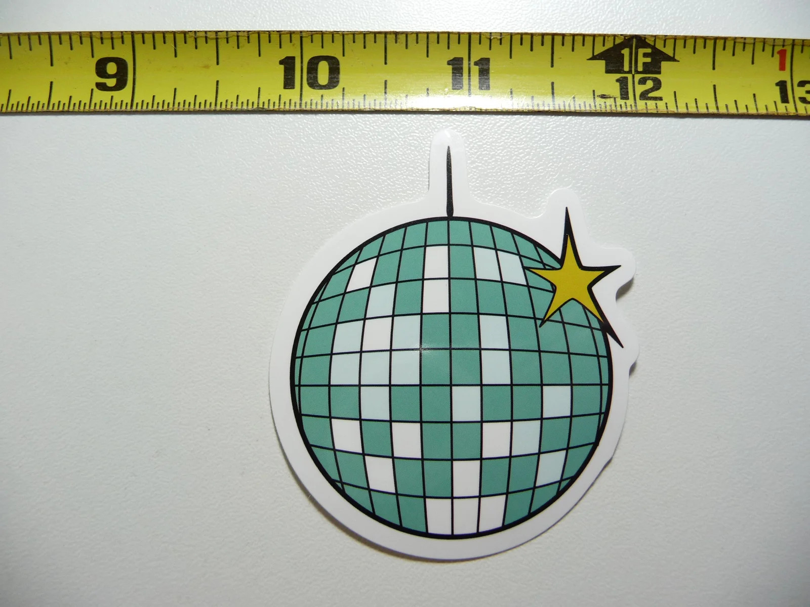 DISCO BALL 70S 80S SMALL STICKER DECAL RETRO 1970S 1980S FUN FUNNY