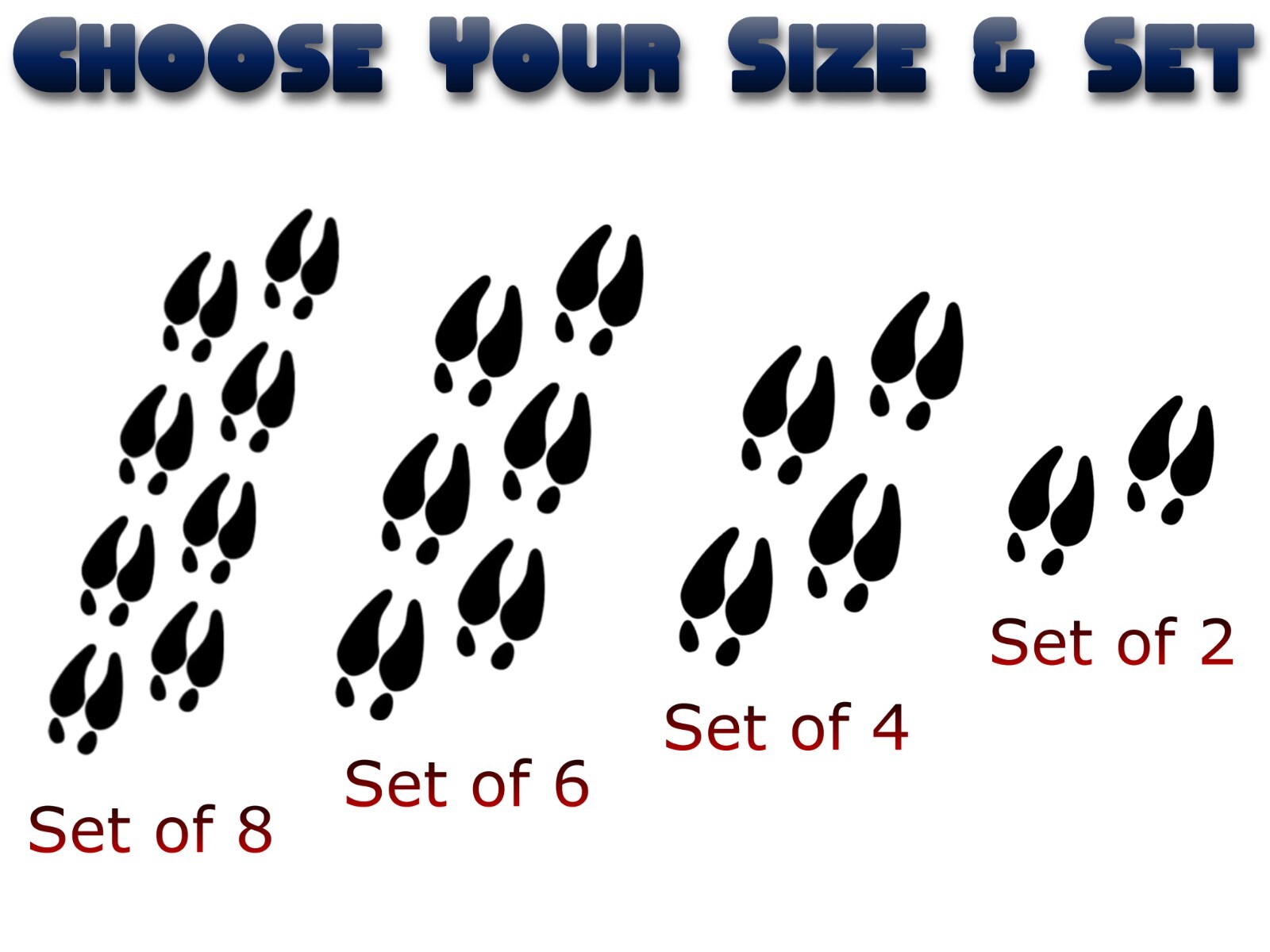 Deer Tracks Decals Sticker Hunting – Several Colors and Sizes Available