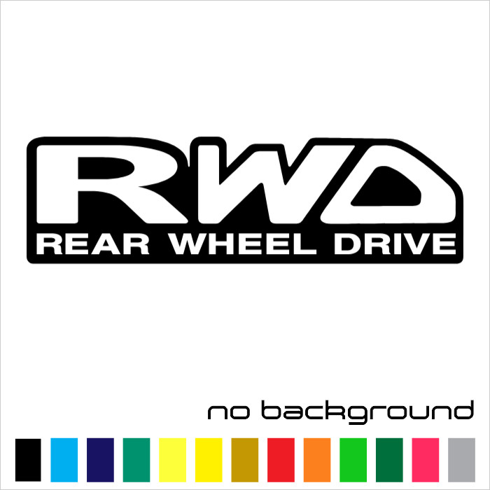 RWD Rear Wheel Drive Sticker Vinyl Decal – 4×2 Car SUV Truck Window Bumper