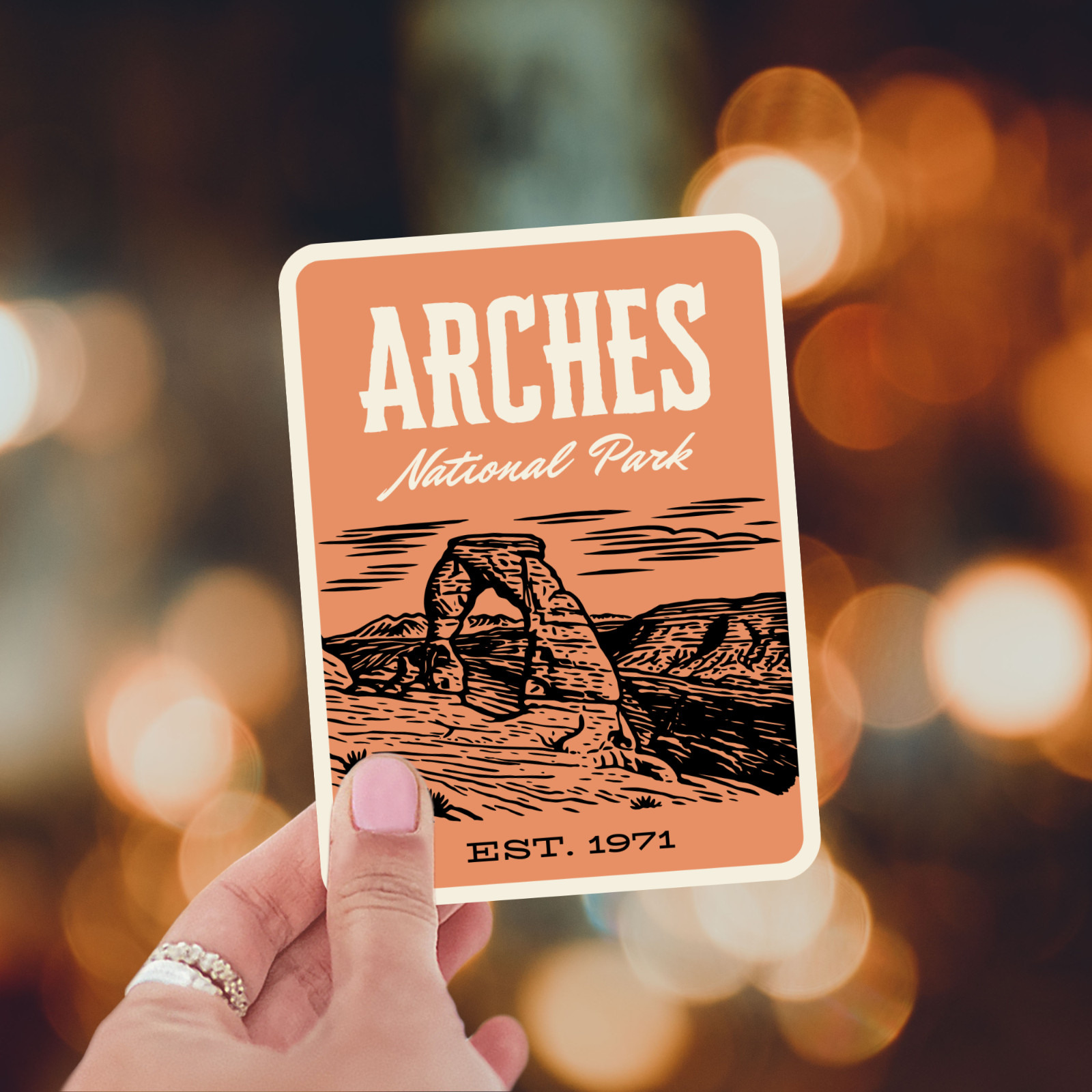 Arches National Park Sticker Utah – Retro 1960s Style Decal
