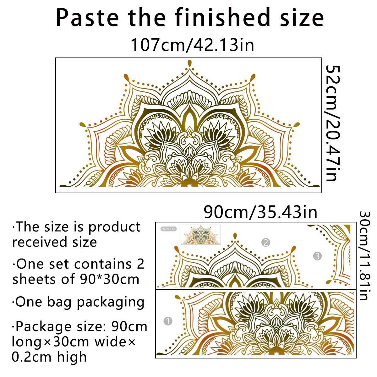 Large Lotus Mandala Wall Decals for Living Room Bedroom Lightweight and