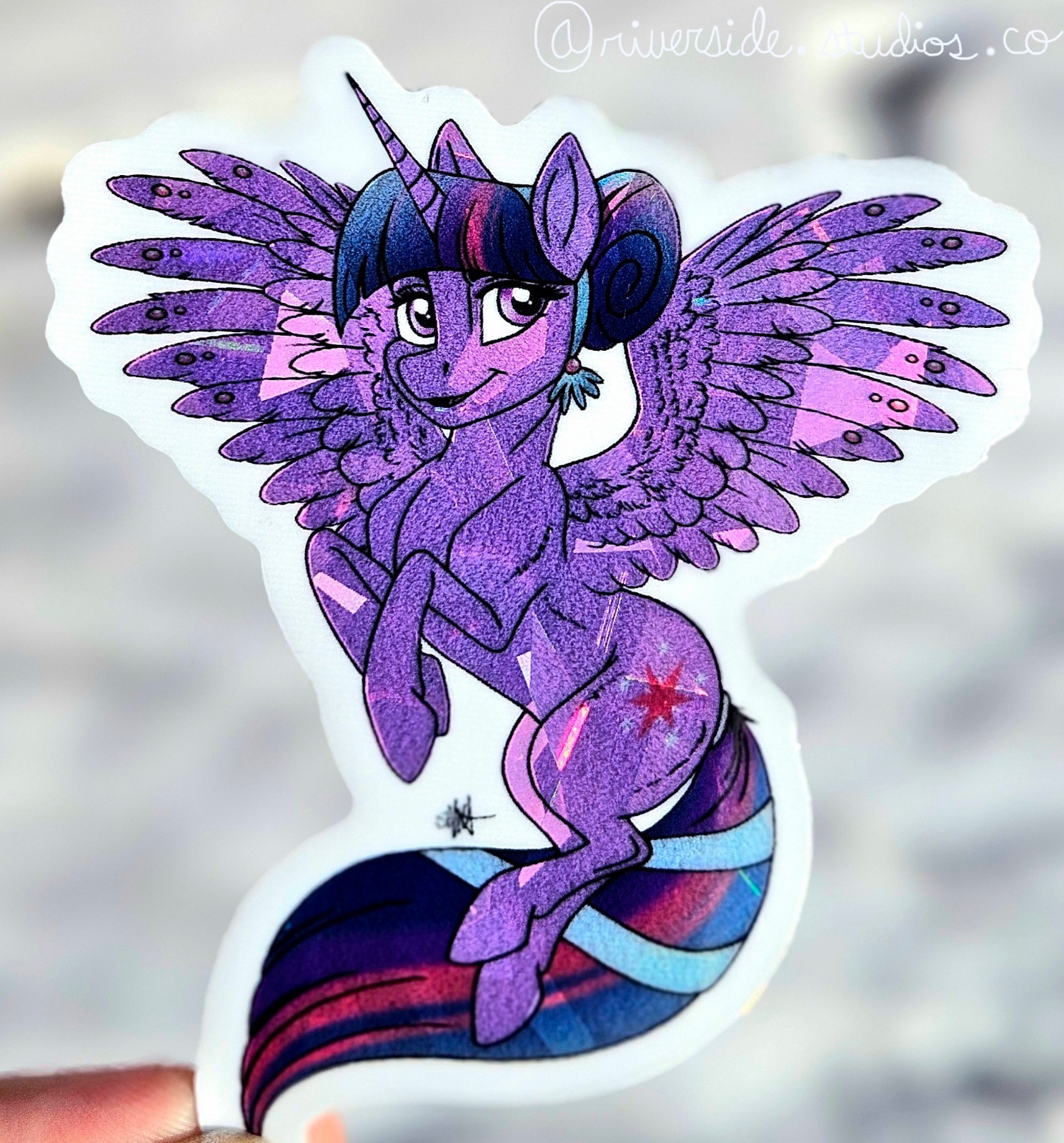 Crystal Twilight Sparkle Vinyl Holo Sticker 3" Original Art My Little Pony