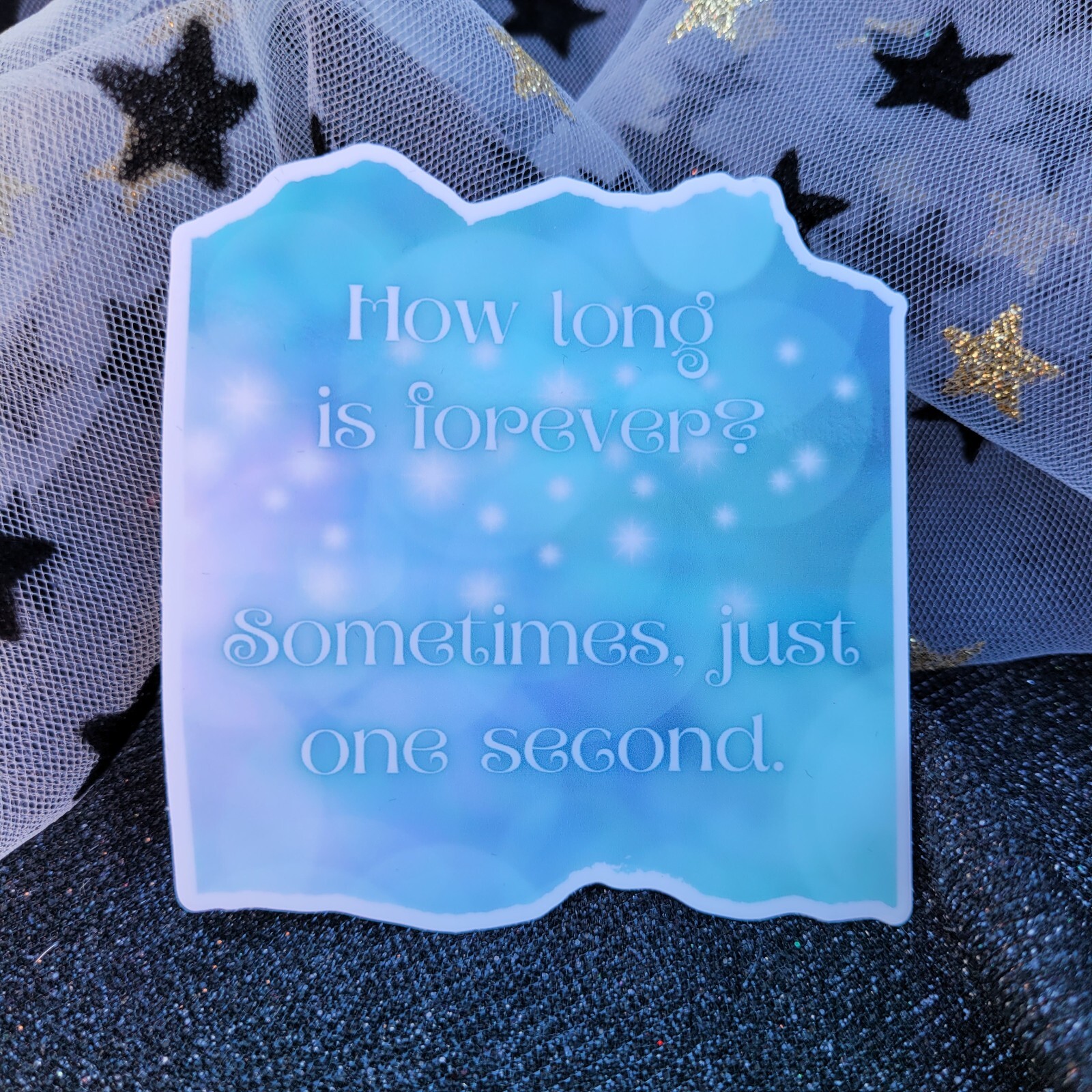STKR027 Alice in Wonderland Sticker – How Long is Forever – Book Quote Books Tok