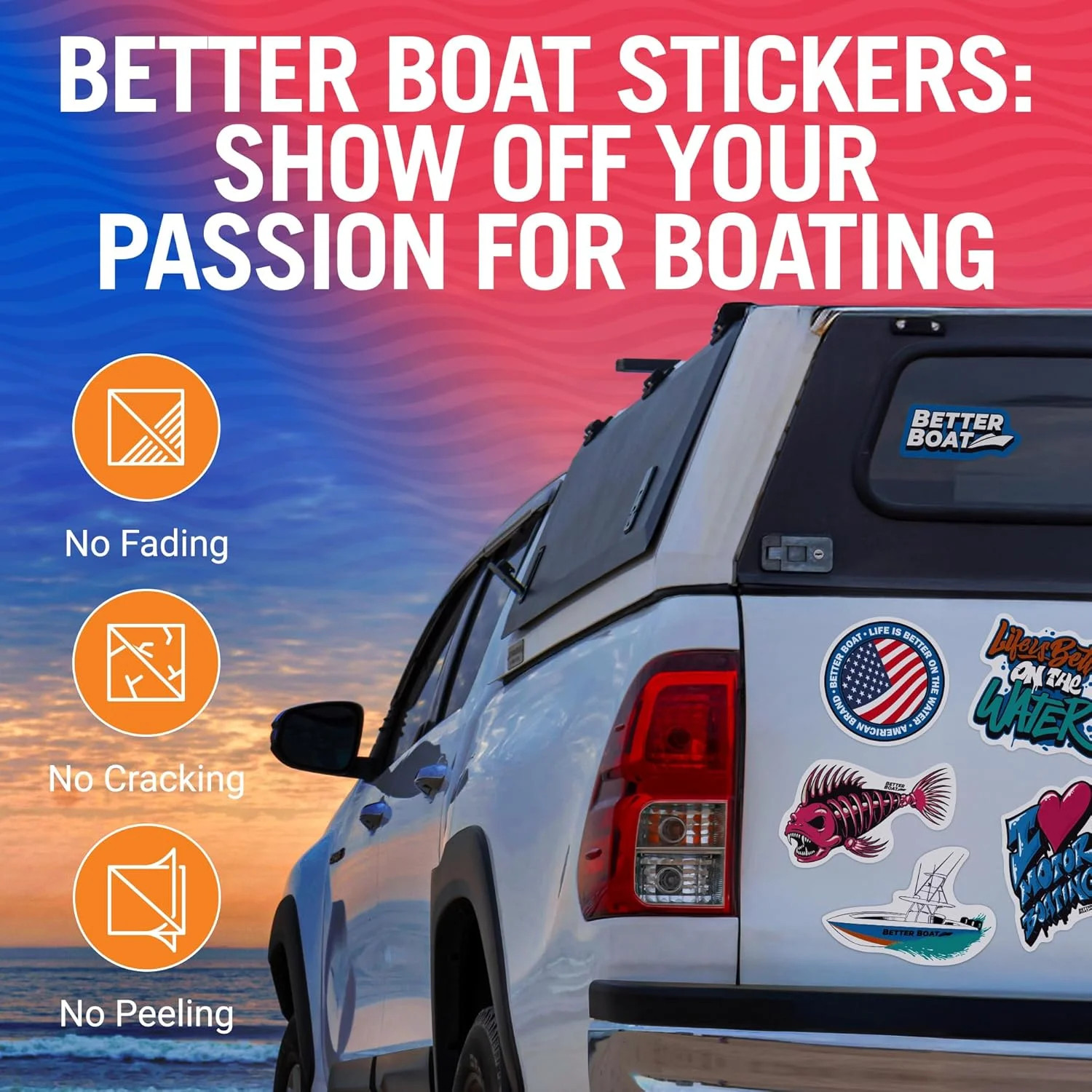 Boating and Fish Stickers for Adults Better Boat Stickers and Decals f Men Women
