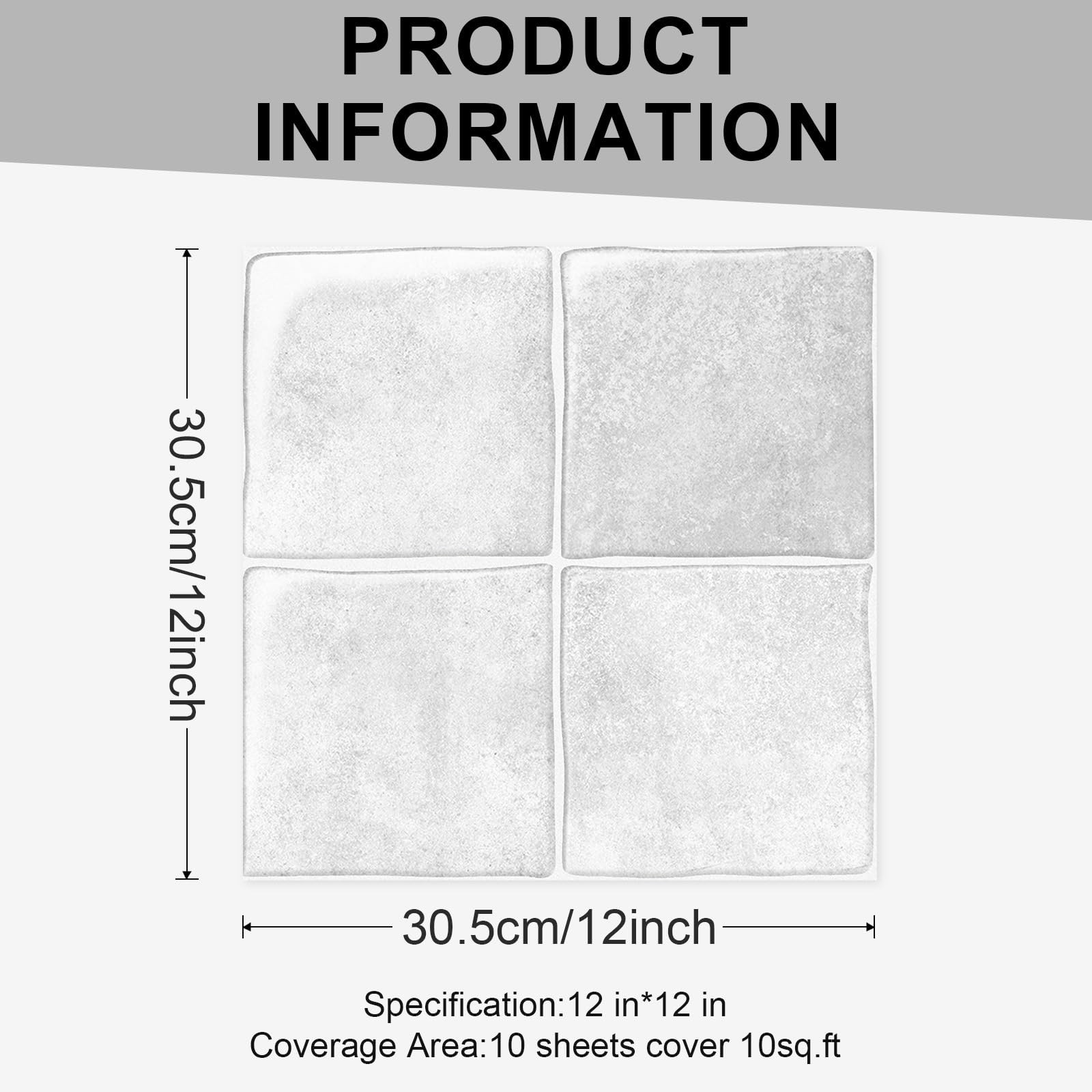 10 Sheets Thicker Design Peel and Stick Backsplash, 3D Self Adhesive Peel and…