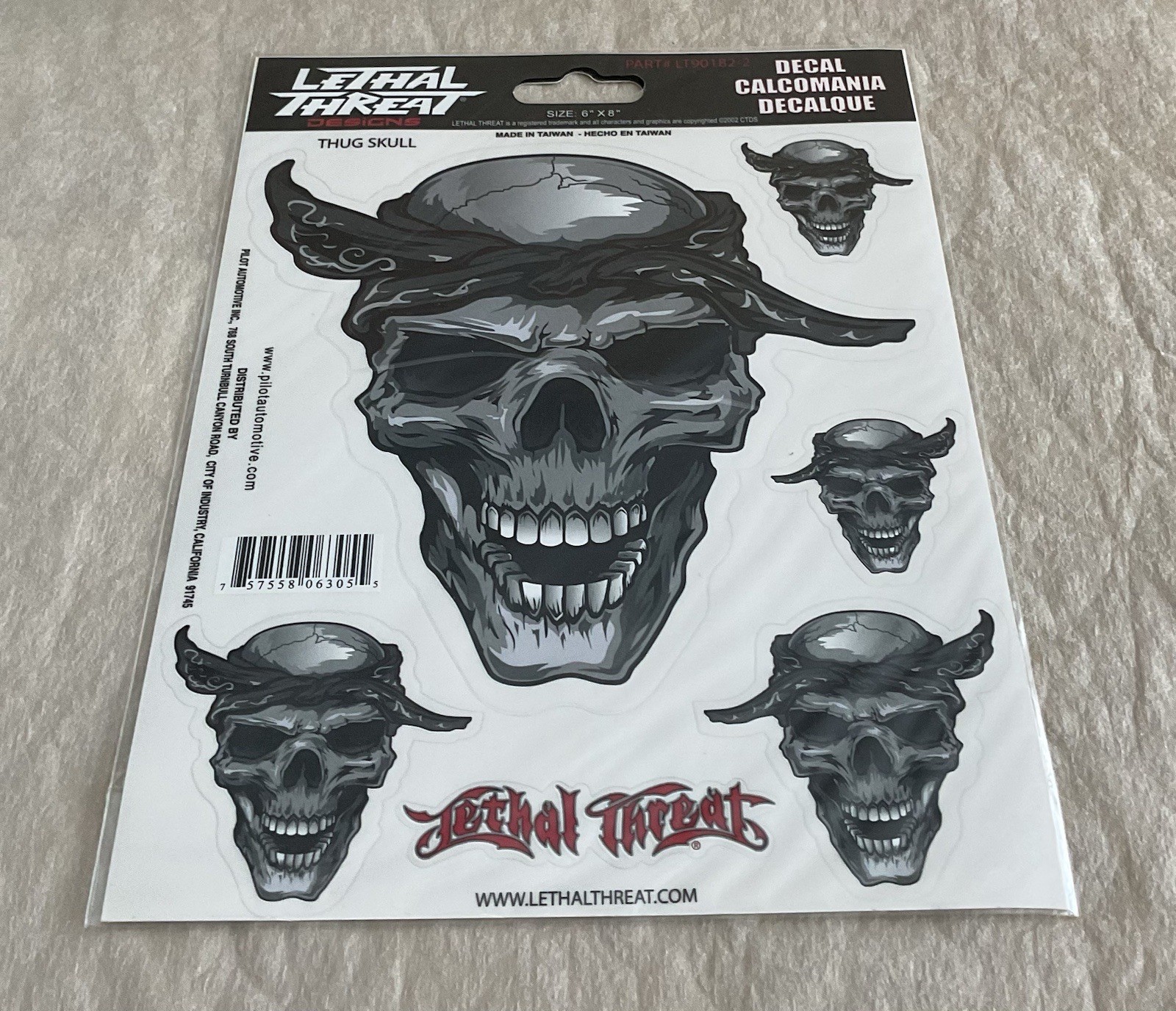 Lethal Threat Decal Lot of 2 Skull Decals