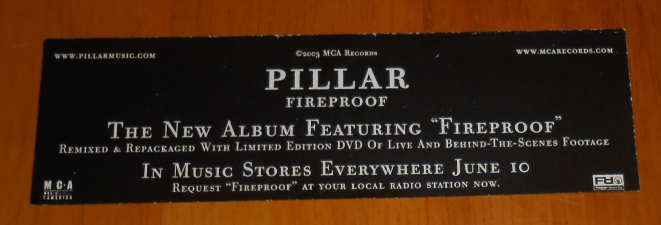 Pillar Fireproof Bumper Sticker Original Promo 6×1.75
