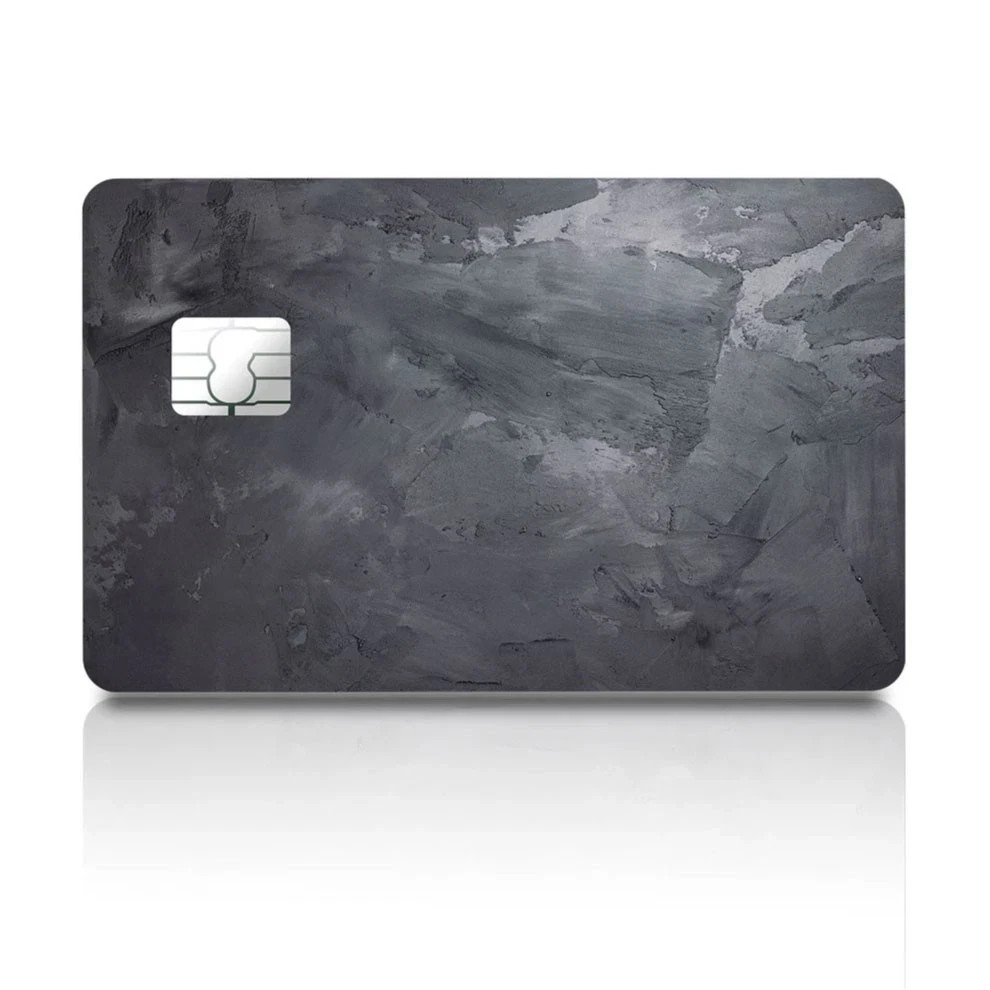 Brushed Slate Credit Card Skin Decal Set Gray Metallic Vinyl Cover Sticker