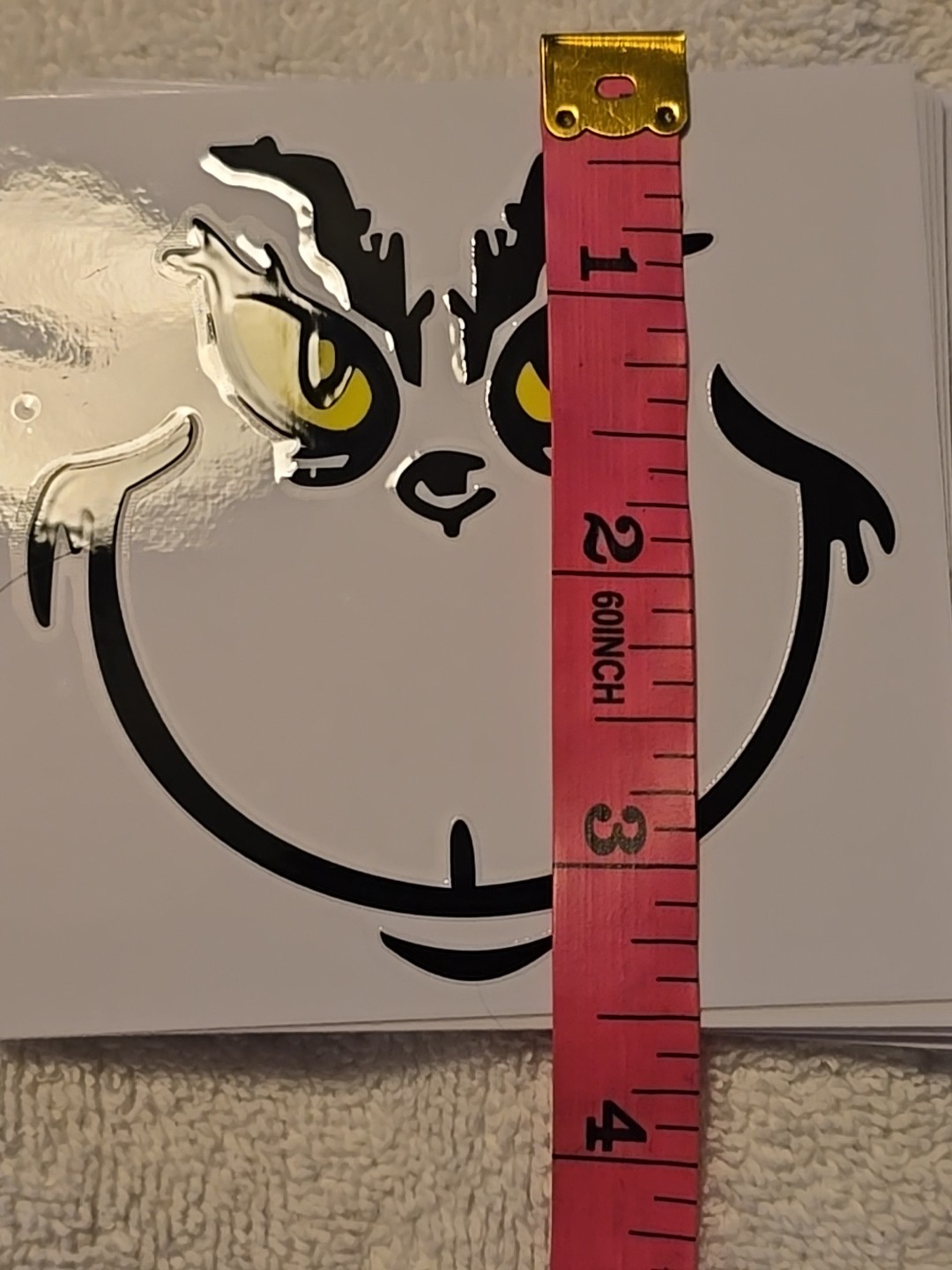 Grinch 30 Pack Transparent Stickers 3 1/2" X 3 1/2"