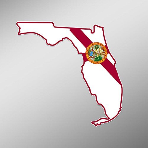 CMI PD250 2-Pack Florida State Flag Outline Decal Sticker | 5.5-Inches |