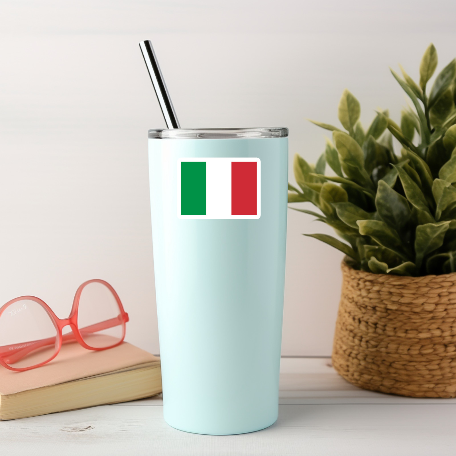 6 Pack Italian Flag Sticker Pack – Italy Flag Decals for Laptop, Car, Window