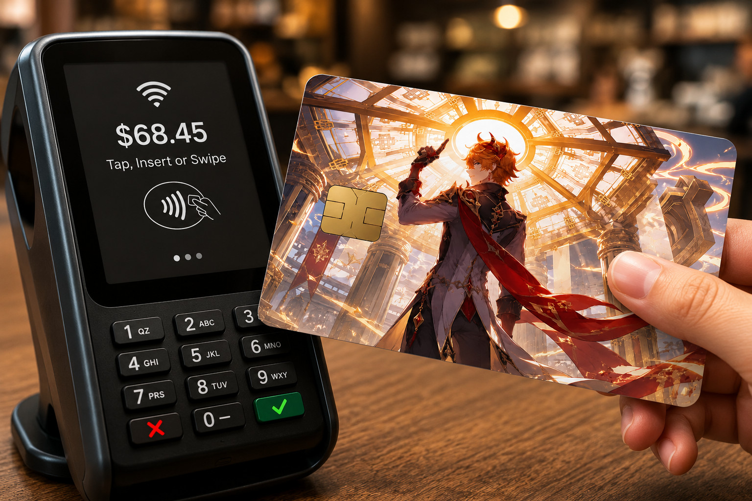 Golden Temple Scene Genshin Impact Childe Debit Card Credit Card Skin Sticker