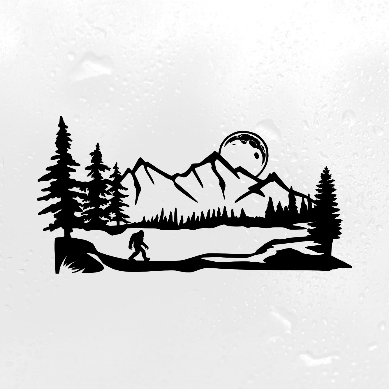 Bigfoot Moon Scene V8 | Custom Color/Size Vinyl Decal Graphics For RV Travel