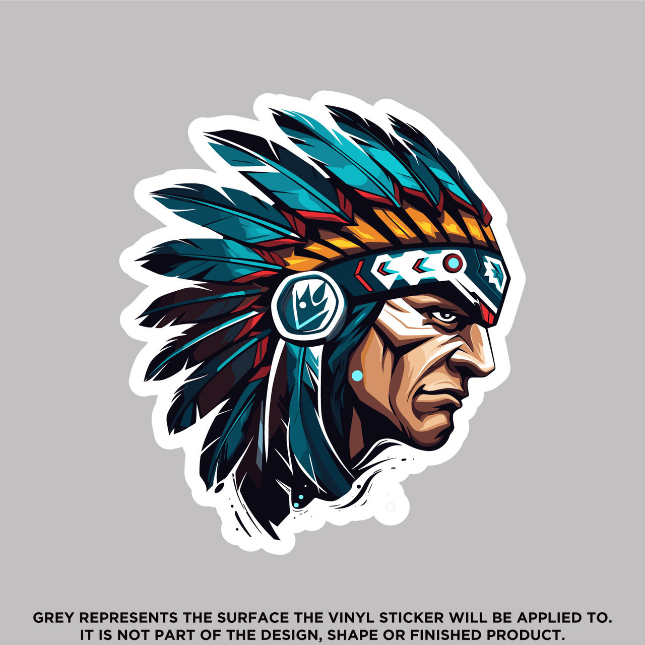 Native American Indian Warrior, High Quality Vinyl Stickers