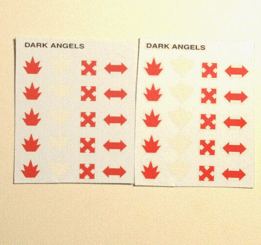 Decals Warhammer 40K Space Marines Dark Angels Transfers
