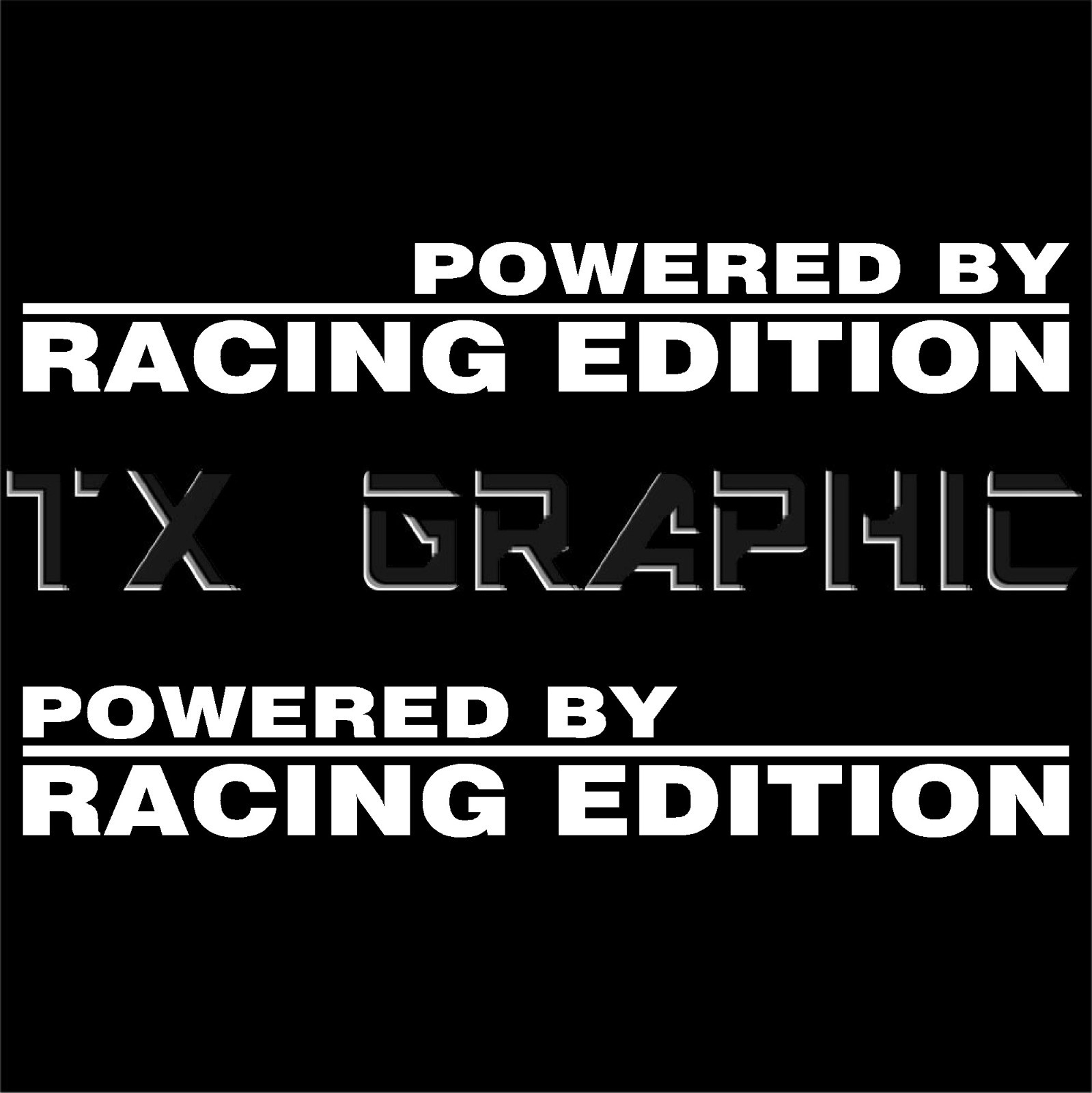 1 SET OF 2, POWERED BY RACING EDITION DECAL STICKER SPORT WINDOW JDM