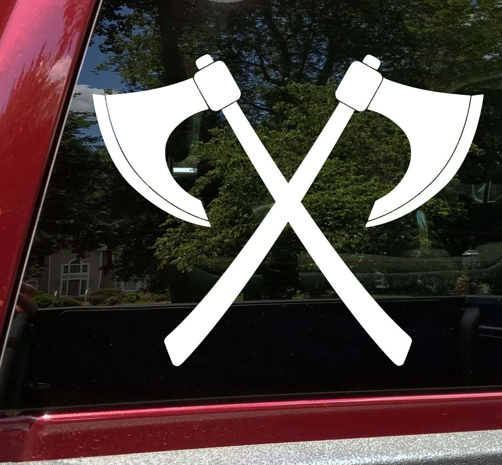 Crossed Viking Axes Vinyl Decal – Skeggox Battle Hafted English Long Axe Sticker