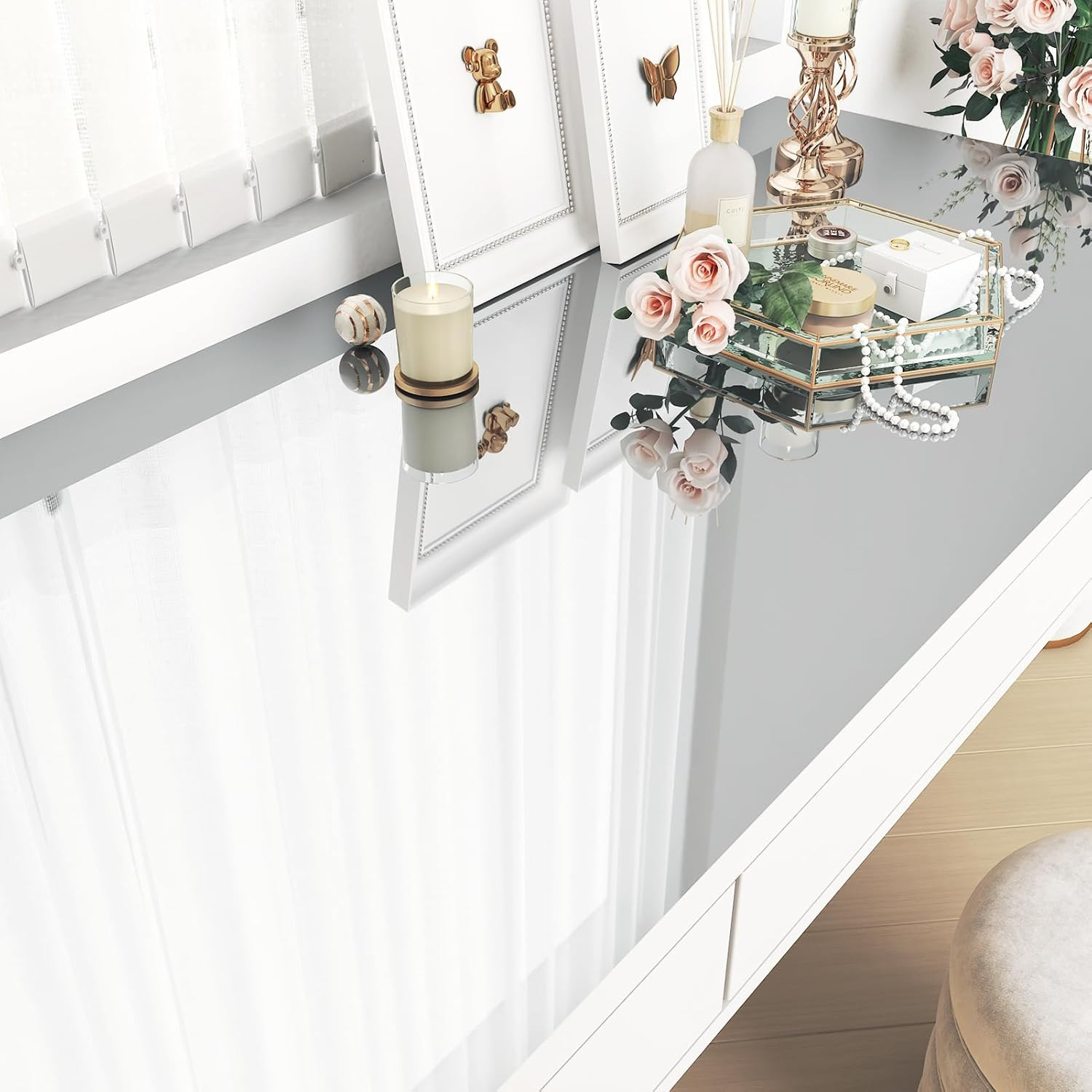 WESTICK Mirror Stickers for Walls Self Adhesive Vinyl Mirror Wallpaper Sticker P