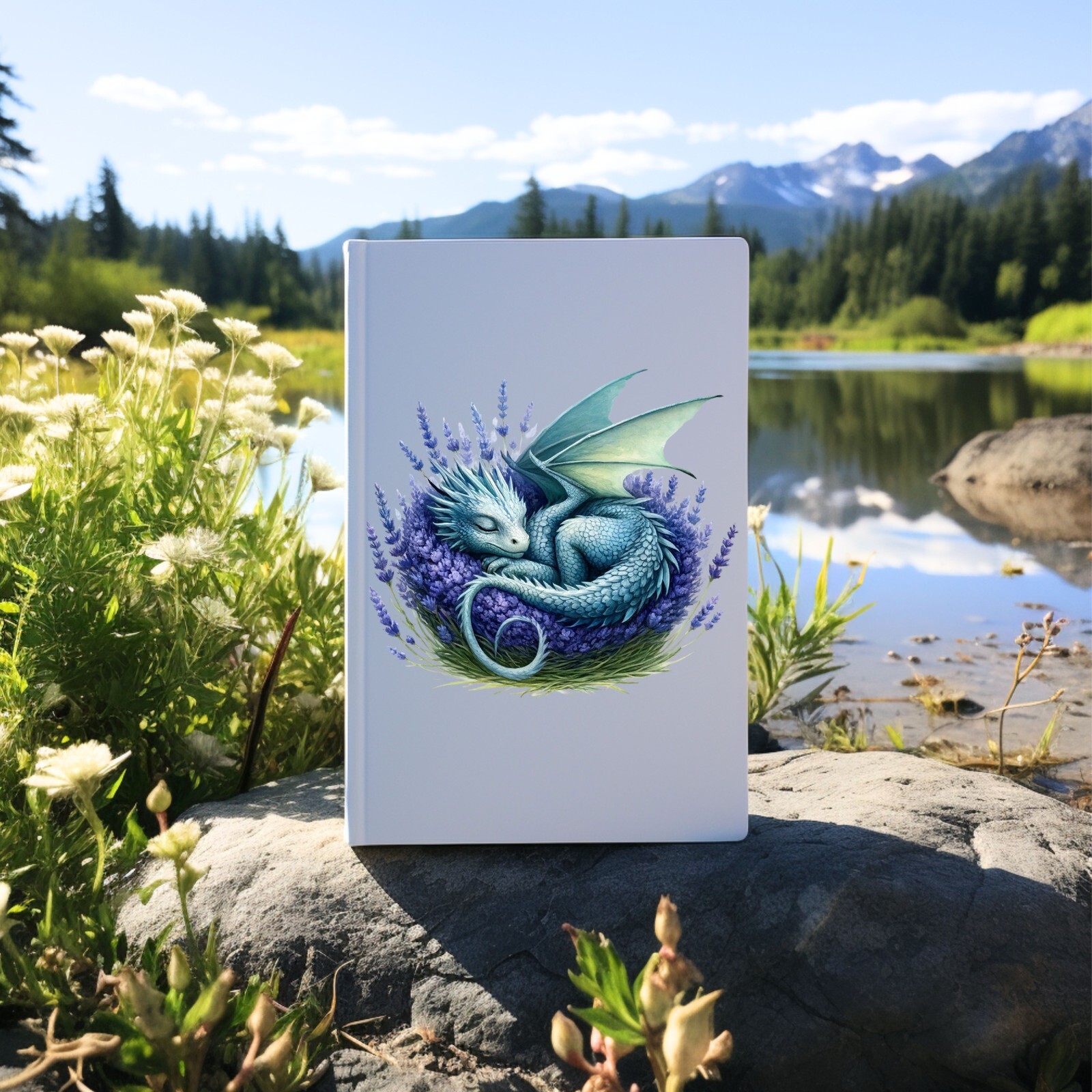 Dragon Sleeping in Lavender UV DTF Transparent Sticker / Decal