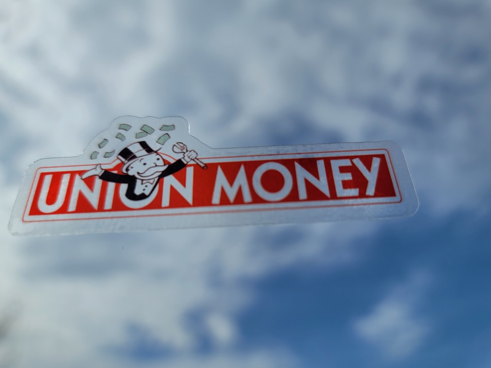 Union Money Monopoly Man Sticker – Milburn Pennybags with Wrench – Labor Union
