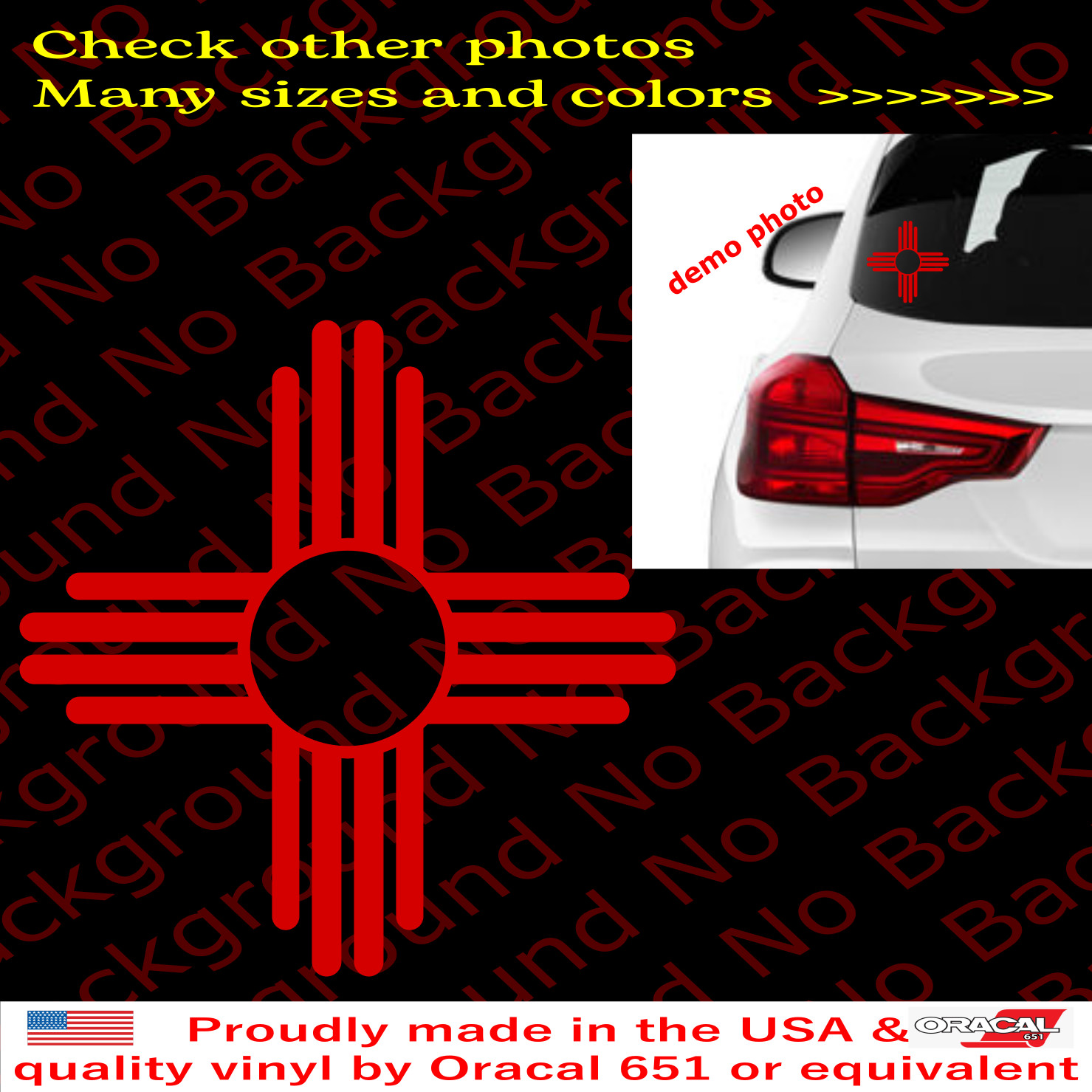 New Mexico Zia Symbol Vinyl Die Cut Decal Sticker State Flag Ancient Sun US060