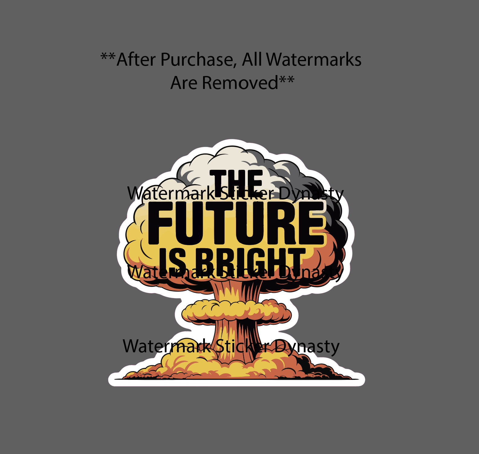 The Future Is Bright Sticker Waterproof Decal Nuke Bomb Dark Humor Gift NEW