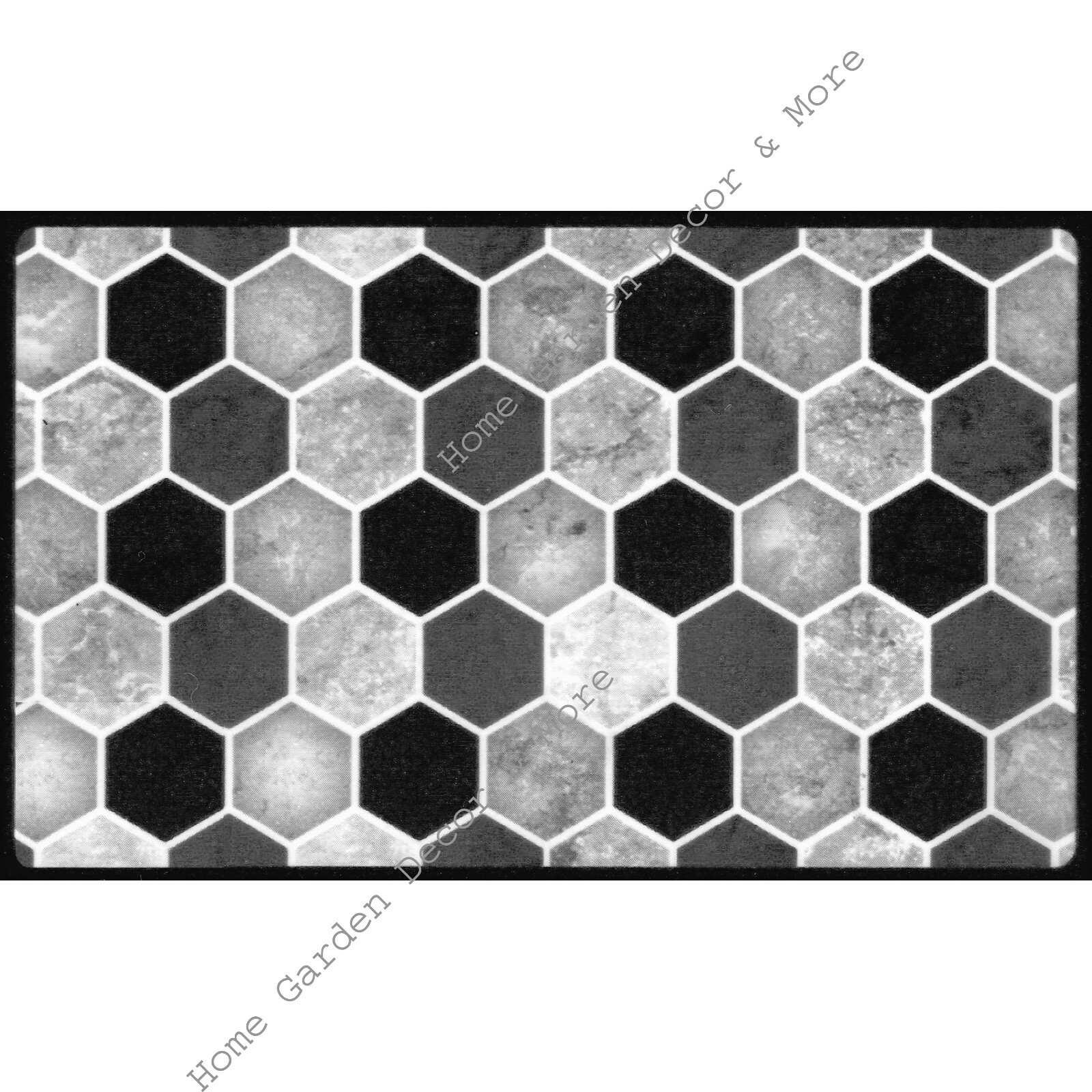 Black White Marble Tile Foil Backsplash Wall Art Decal 17.7" x 29.5" Peel Stick