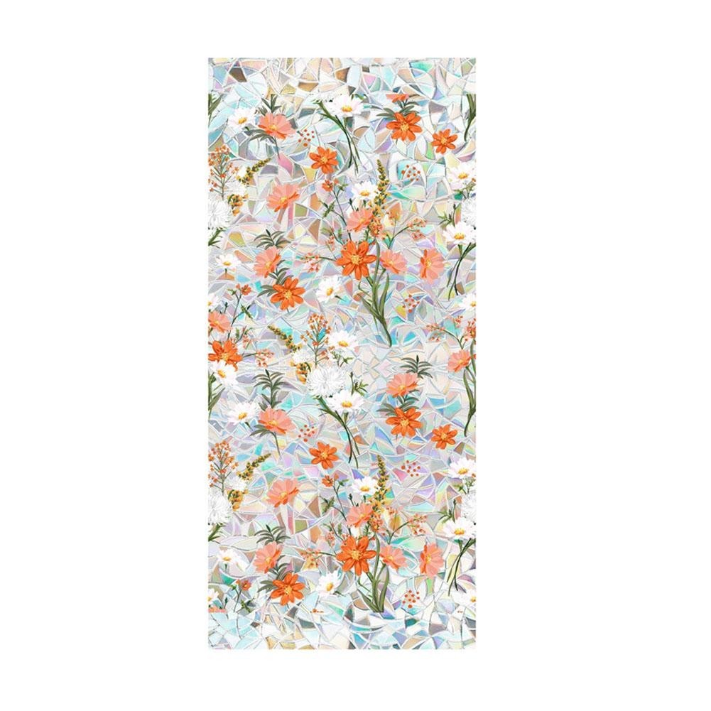 For Rainbow Static Window Film 1M2M Floral PVC Design for Beautiful Glass Decor