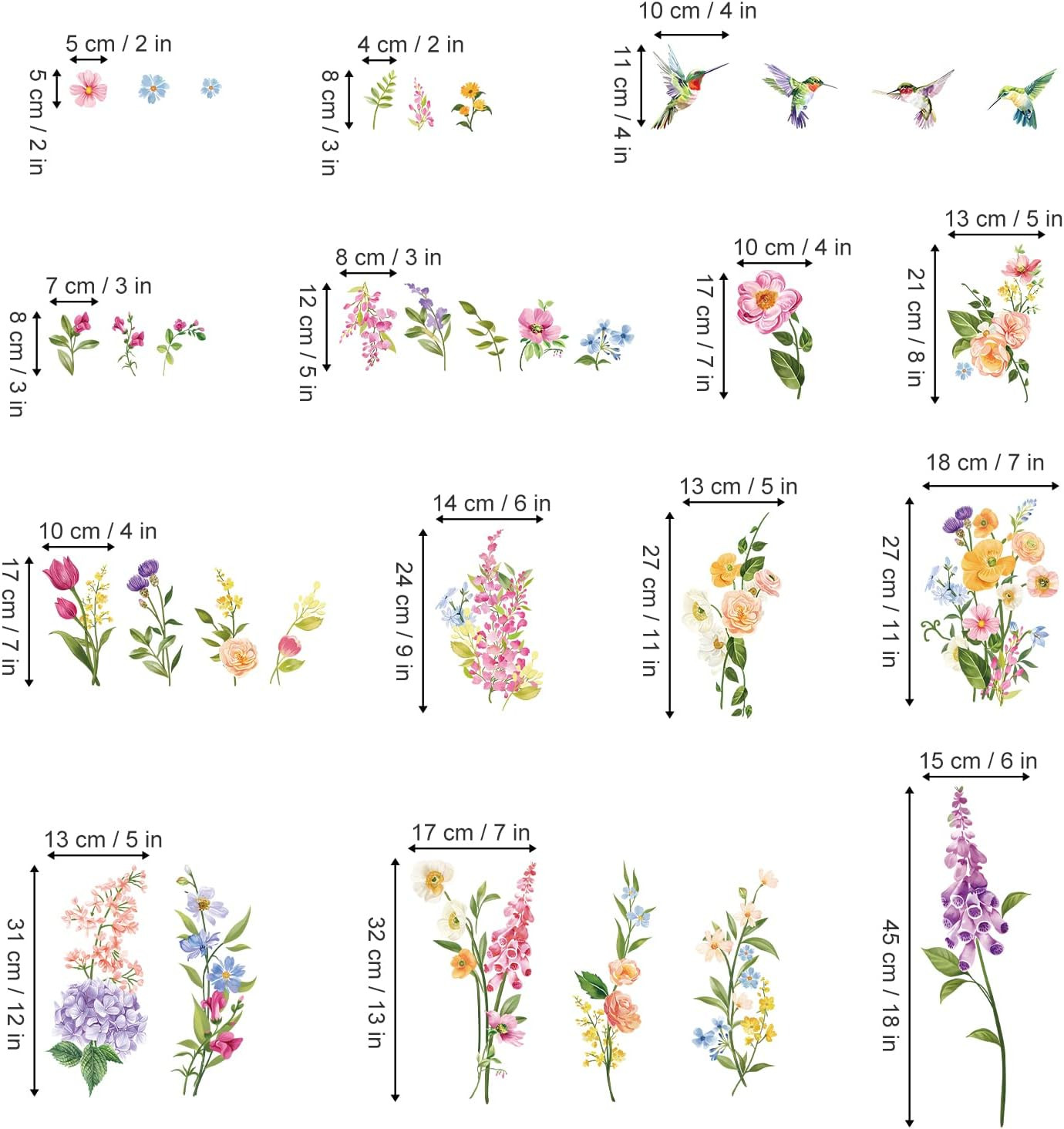 Spring Flower Window Clings Iris Floral Bird Glass Sticker Decal anti Collision