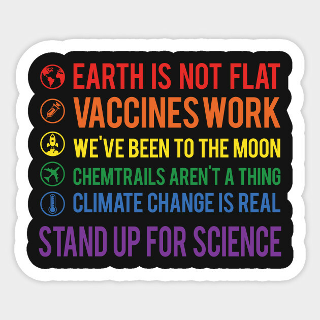 Stand up for Science Positive Nerd Quote Vinyl Decal Decor Bumper Sticker