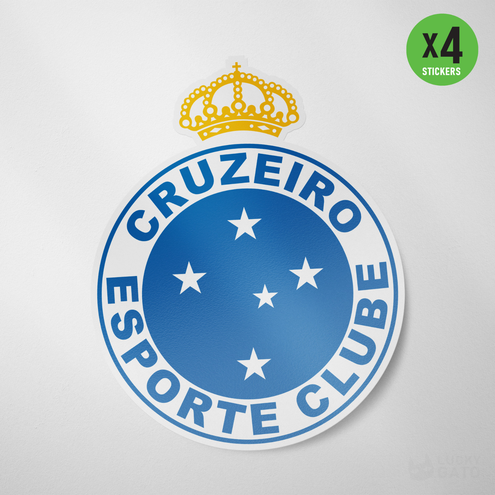 (4 Pack) Cruzeiro Esporte Brasil Vinyl Sticker Decal Calcomania Adesivo Soccer