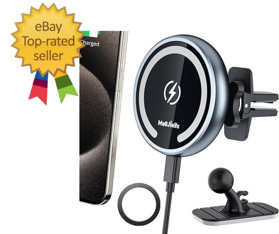 for Magsafe Car Mount Wireless Charger Magnetic Fast Charging Gray