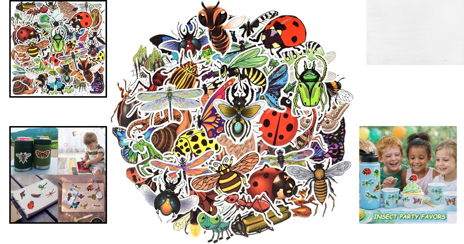 Fun Insect Vinyl Stickers for Kids – 50PCS Waterproof Decor for All Occasions