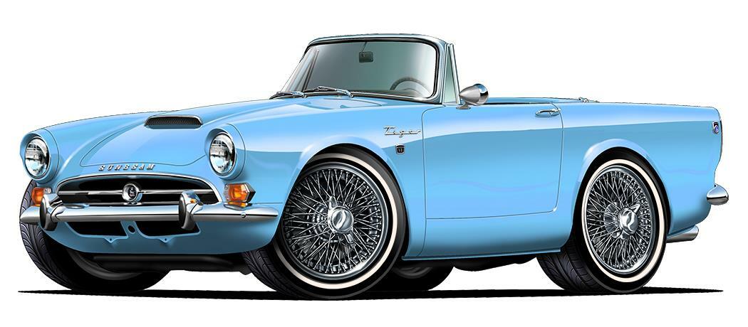Sunbeam Tiger Sports Car Gas Pump Sign Wall Art Graphic Sticker