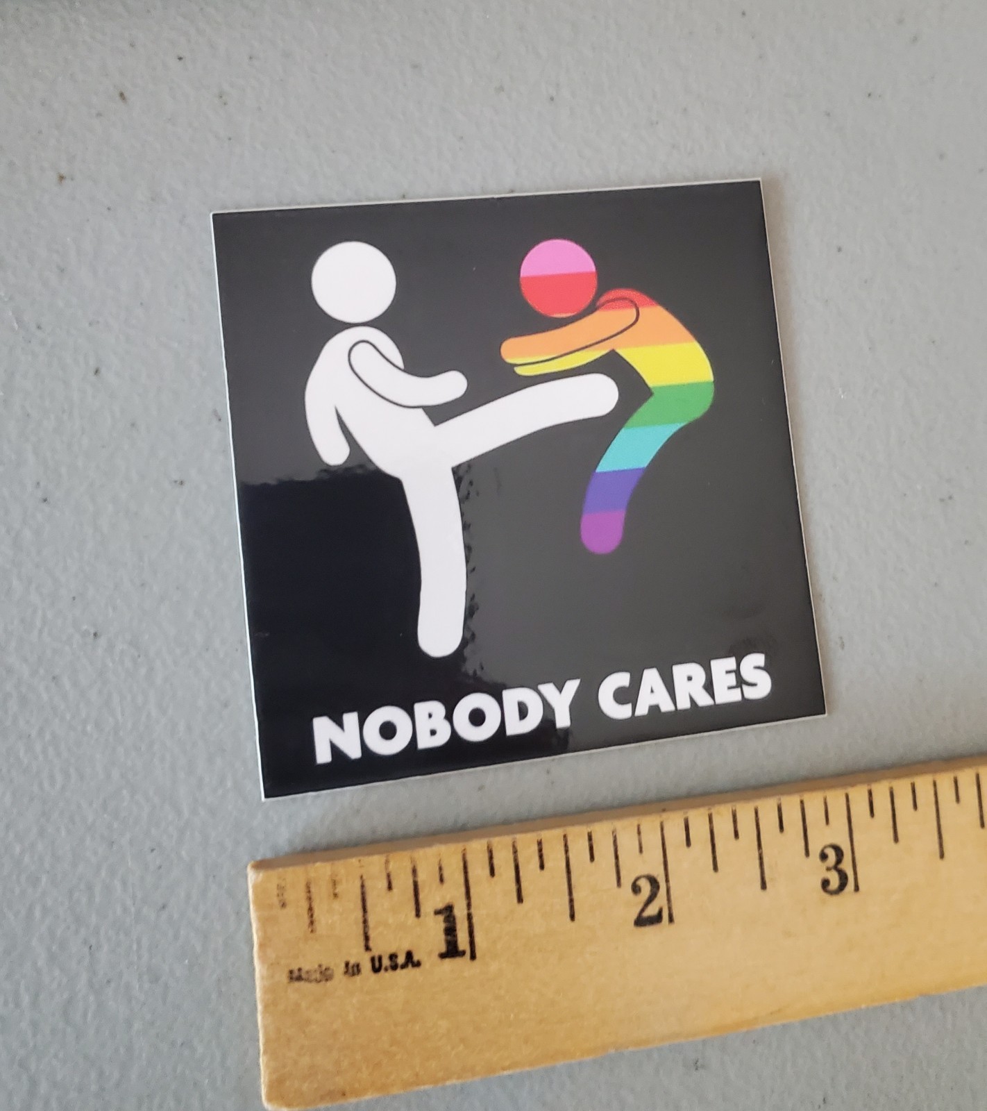 Nobody Cares Rainbow 🌈 Sticker Stick Figure Stickers