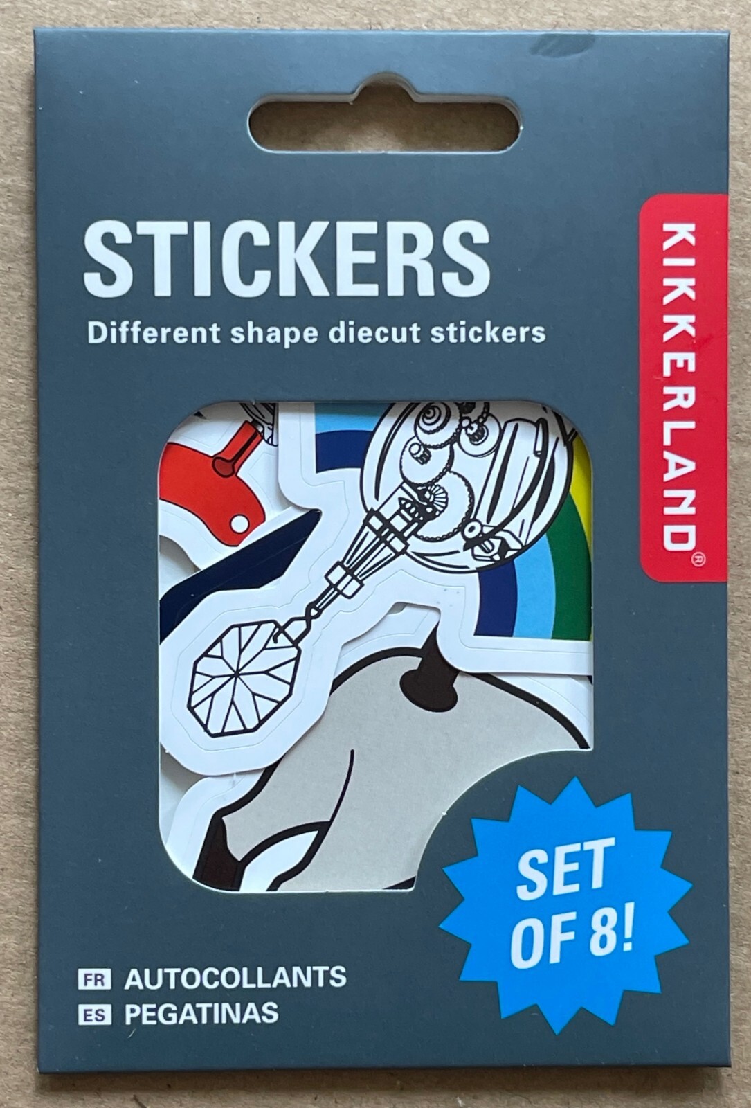 KIKKERLAND DIECAST STICKERS, SET OF 8, NEW