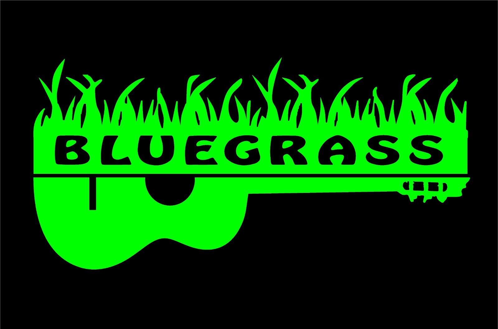 Bluegrass Decal with Guitar Car Vinyl Music Sticker