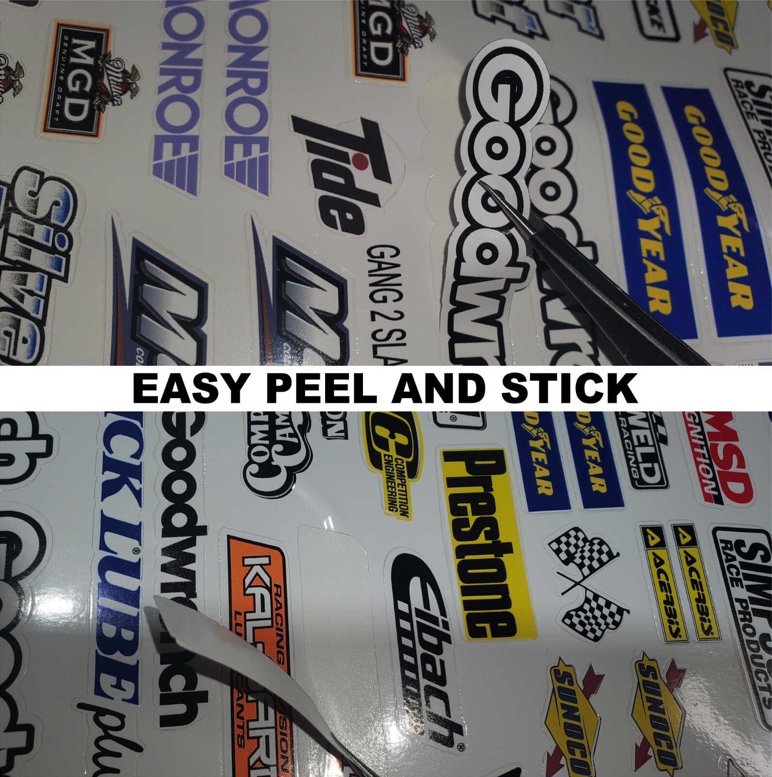 White Vinyl Sticker Sheet 35 moon eyes-R/C MODEL Decal fits 1/24-1/16 Scale CUT