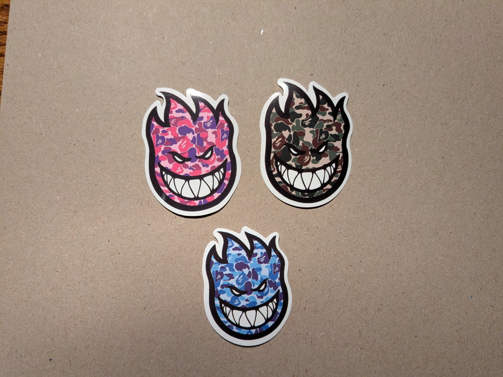 SPITFIRE BAPE CAMO Big Head Vinyl Decal Sticker Bomb Graffiti Skateboard Ska