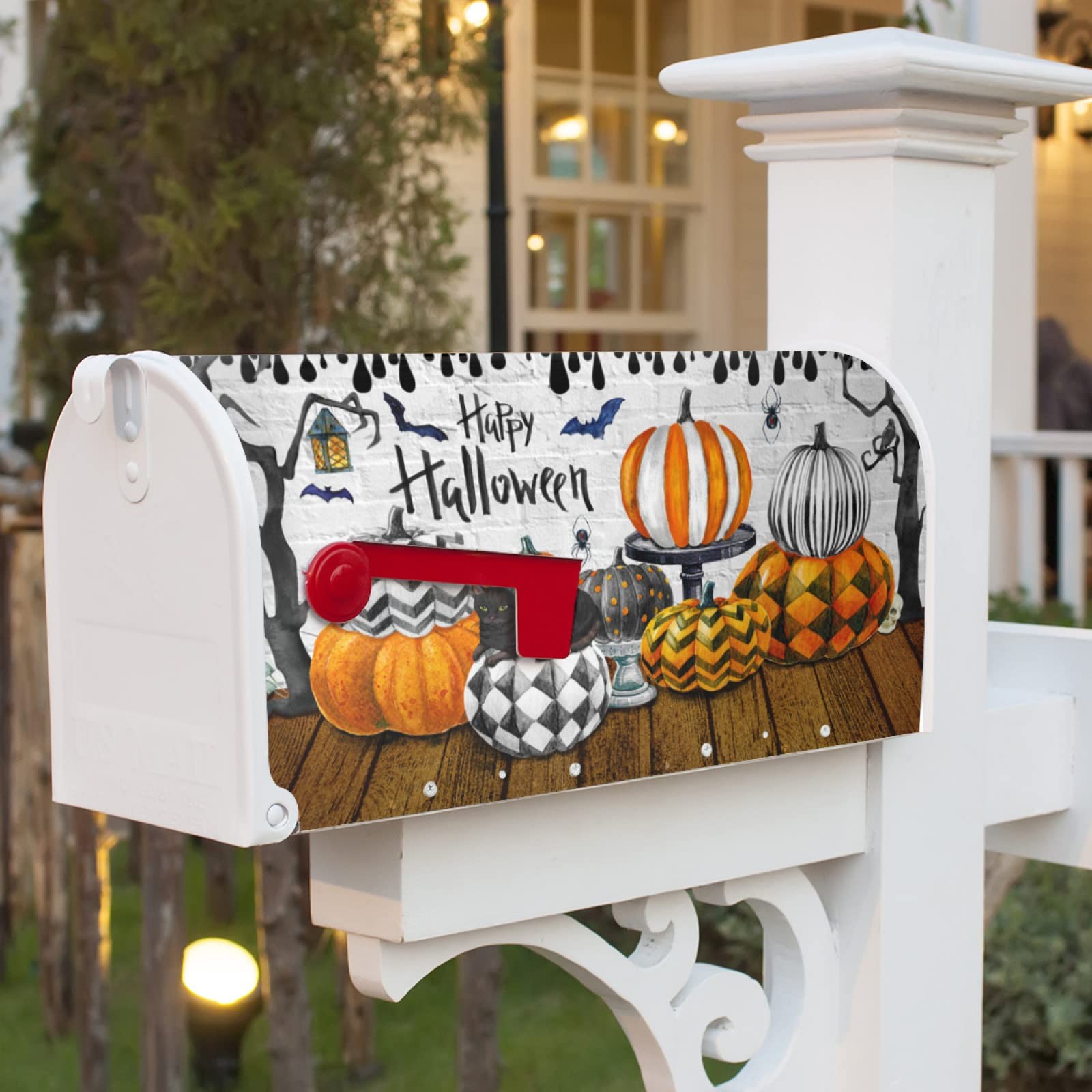 Halloween Mailbox Cover Fall Pumpkin Decorative Mail 21×18 Inch,