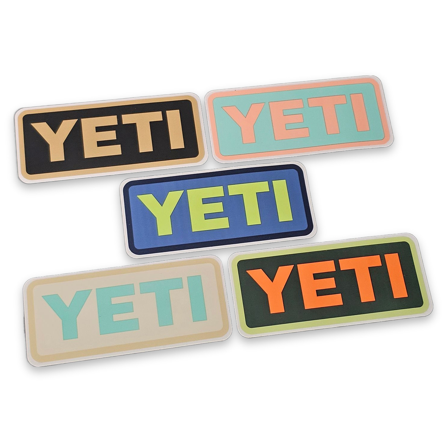 YETI Logo Stickers Set of 5 Multicolor Vinyl Decals