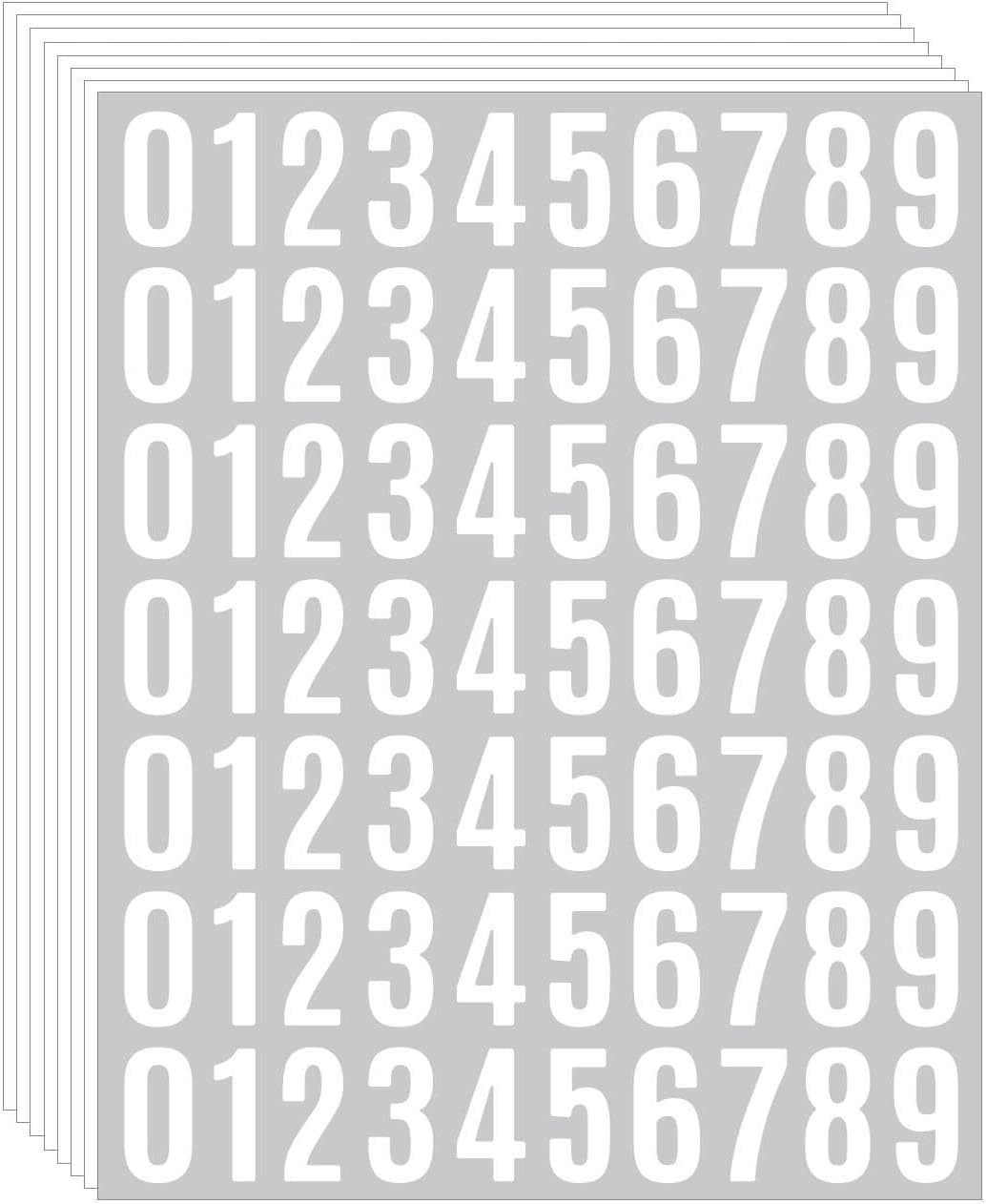 560 Pcs 1 Inch Number Stickers,8 Sheets 0-9 Self-Adhesive Vinyl Waterproof Numbe