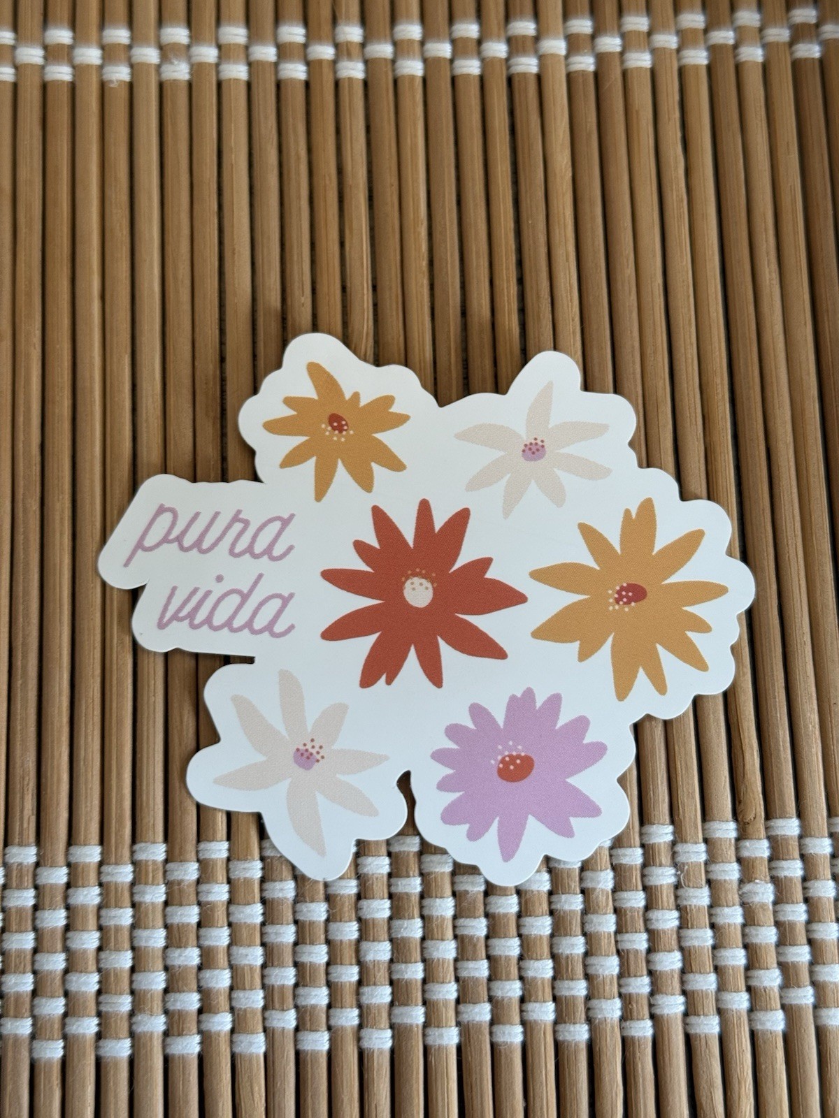 Pura Vida Monthly Club Sticker Flowers Spring