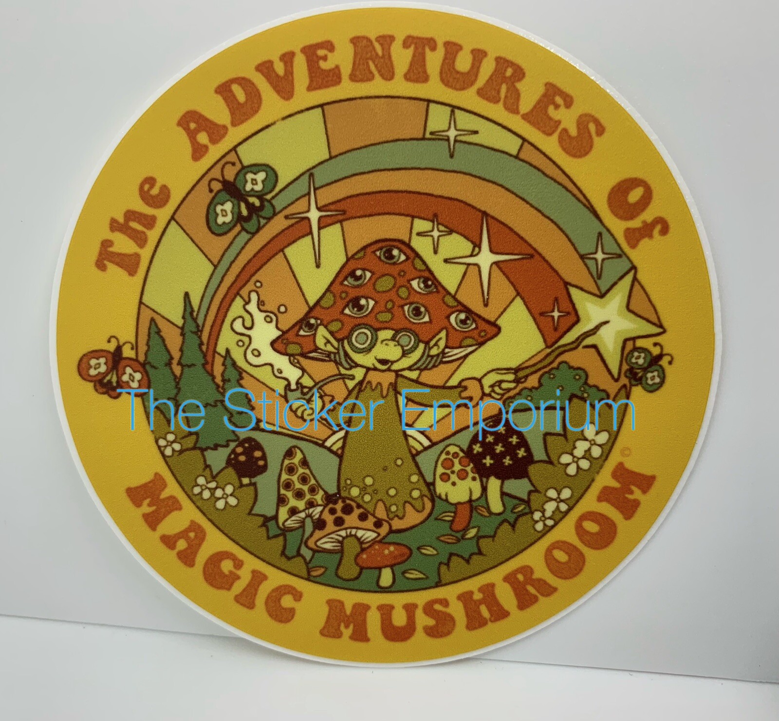The Adventures Of Magic Mushroom Sticker ~ Funny Psychedelic GD Decal