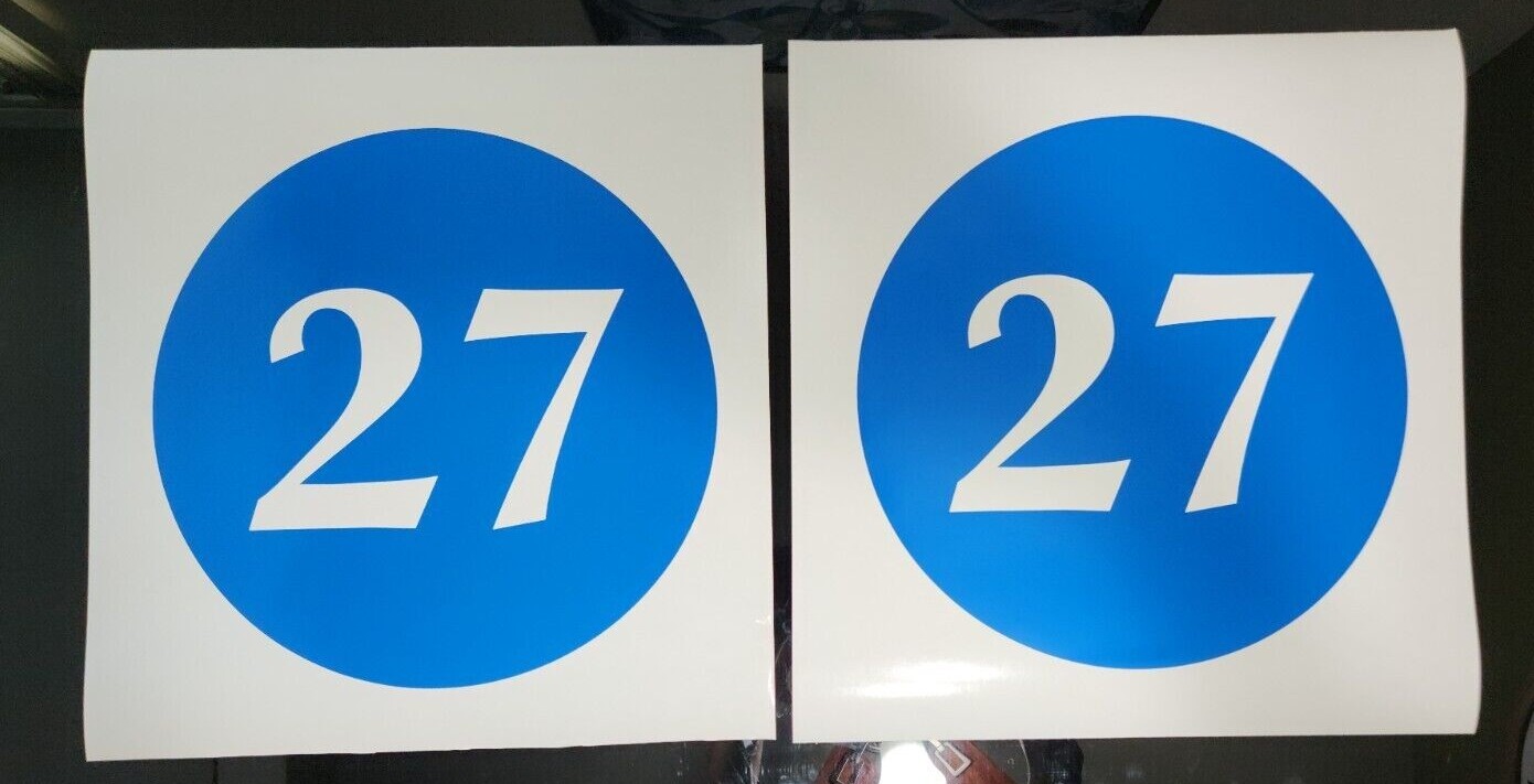 2 pack Racing Car numbers circle door custom number rally sport die-cut decal V2